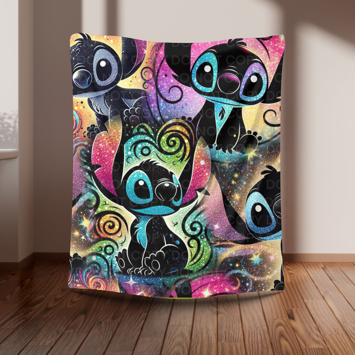 Cute Alien Friend Plush Blanket – Colorful Galaxy Cartoon Throw
