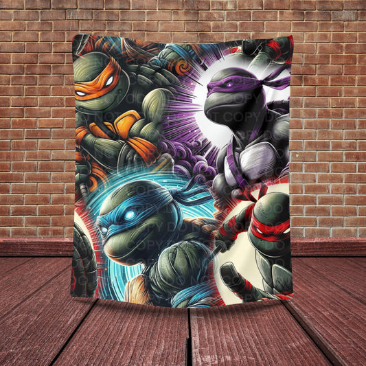 Turtle Style Plush Blanket – Action Cartoon Hero Throw