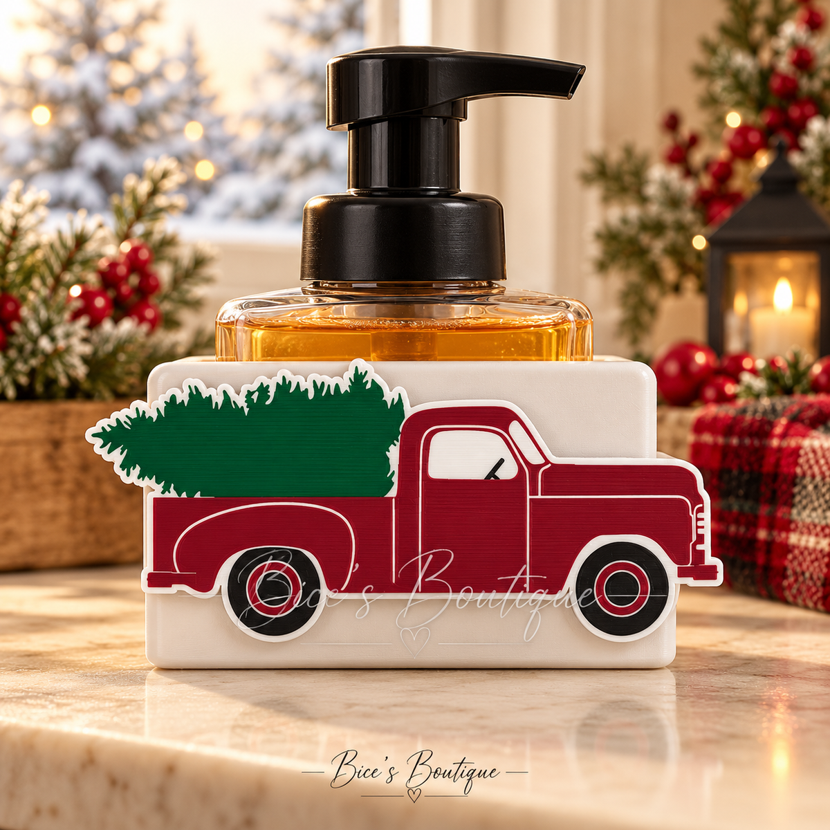 Vintage Red Truck & Christmas Tree Interchangeable Faceplate