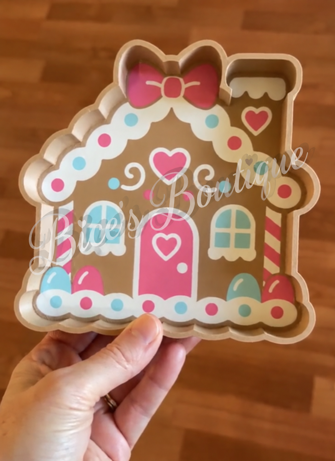 Pastel Gingerbread House Trinket Tray – 3D Printed Christmas Organizer