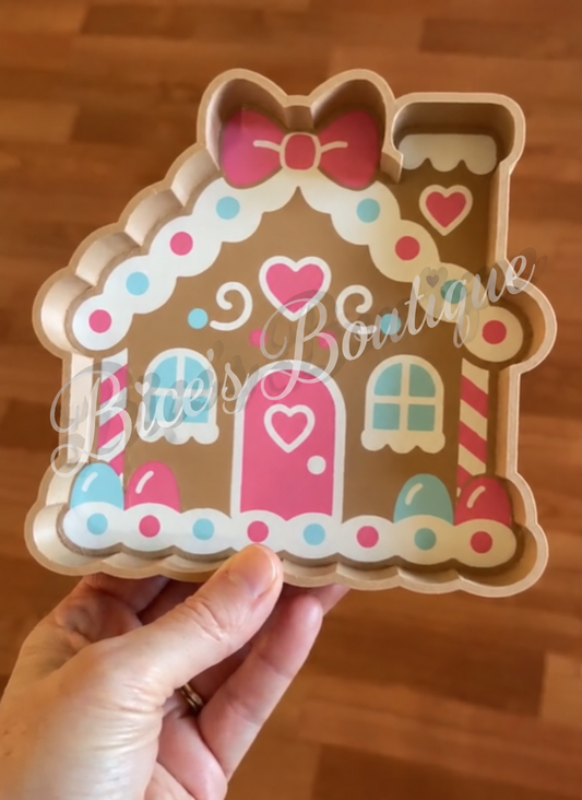 Pastel Gingerbread House Trinket Tray – 3D Printed Christmas Organizer