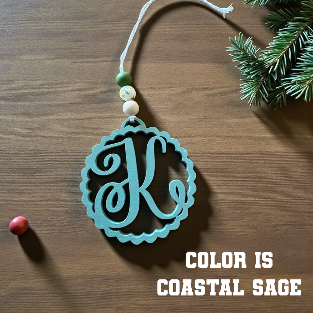 🚗 Monogram Wooden Car Charm 🌿✨