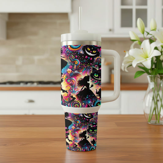 Whimsical Wonderland Fantasy Tumbler – 40oz Stainless Steel Handle Tumbler