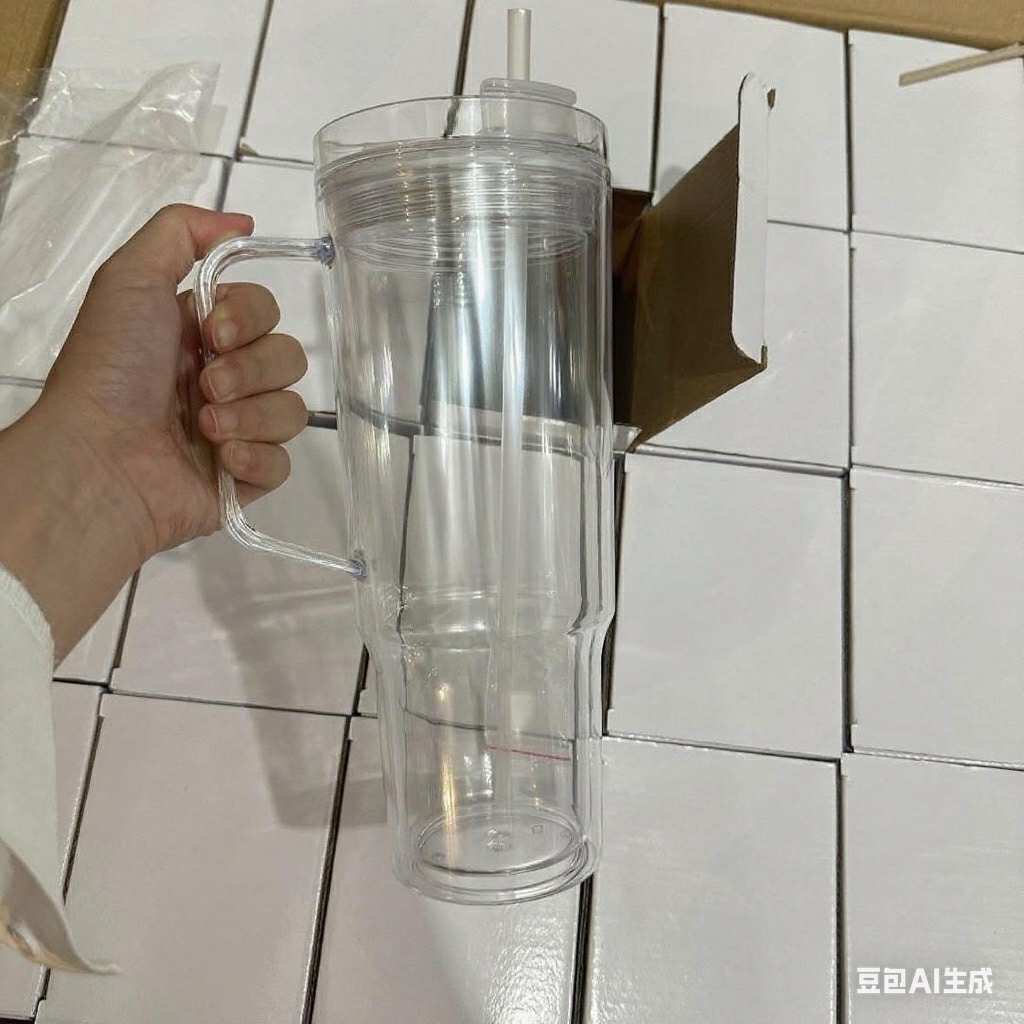 40oz Acrylic Snow Globe Tumbler with Handle