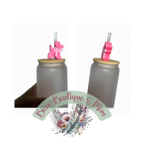 Pink Balloon Puppy Straw Topper – Cute 3D Drink Accessory