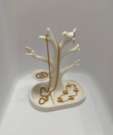 Bird Branch Jewelry Holder Tray | Nature Inspired Ring & Necklace Organizer | Minimalist 3D Printed Vanity Décor