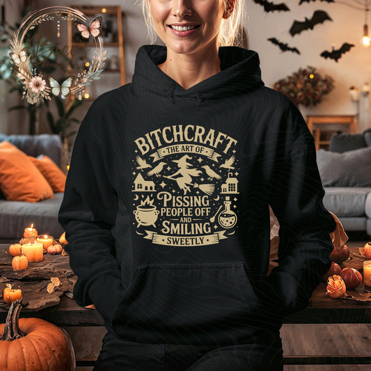 Bitchcraft Witchy Halloween Hoodie – Funny Halloween Graphic Sweatshirt