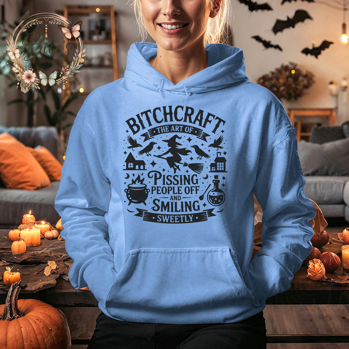 Bitchcraft Witchy Halloween Hoodie – Funny Halloween Graphic Sweatshirt