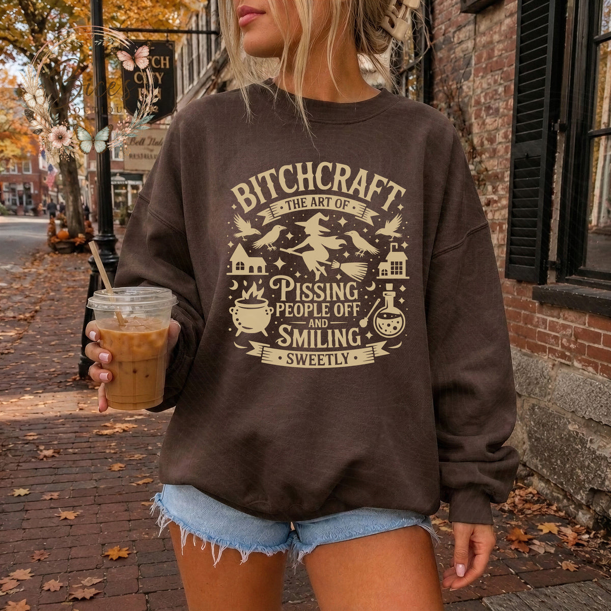 Bitchcraft Witchy Halloween – Funny Halloween Graphic Crewneck