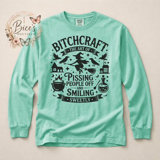 Bitchcraft Witchy Halloween – Funny Halloween Graphic Long Sleeve