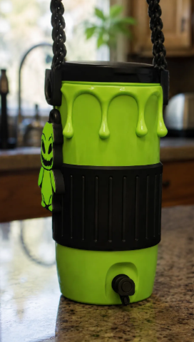 12oz Skinny & Standard Can Cooler – Green Drip Monster-Inspired Holder with Shoulder Strap & Bottle Opener