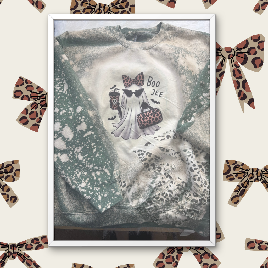 👻 “Boo Jee” Leopard Ghost Sweatshirt 🐆