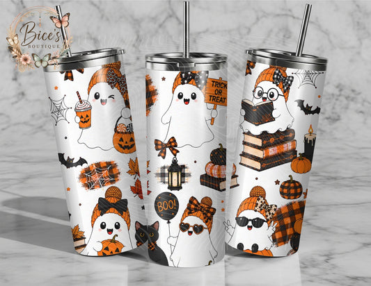 Bookish Boo Ghosts 20oz Tumbler – Cute Halloween Ghost Tumbler