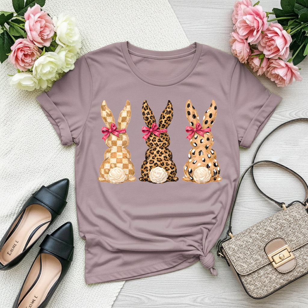 Patterned Bunny Trio Graphic Tee