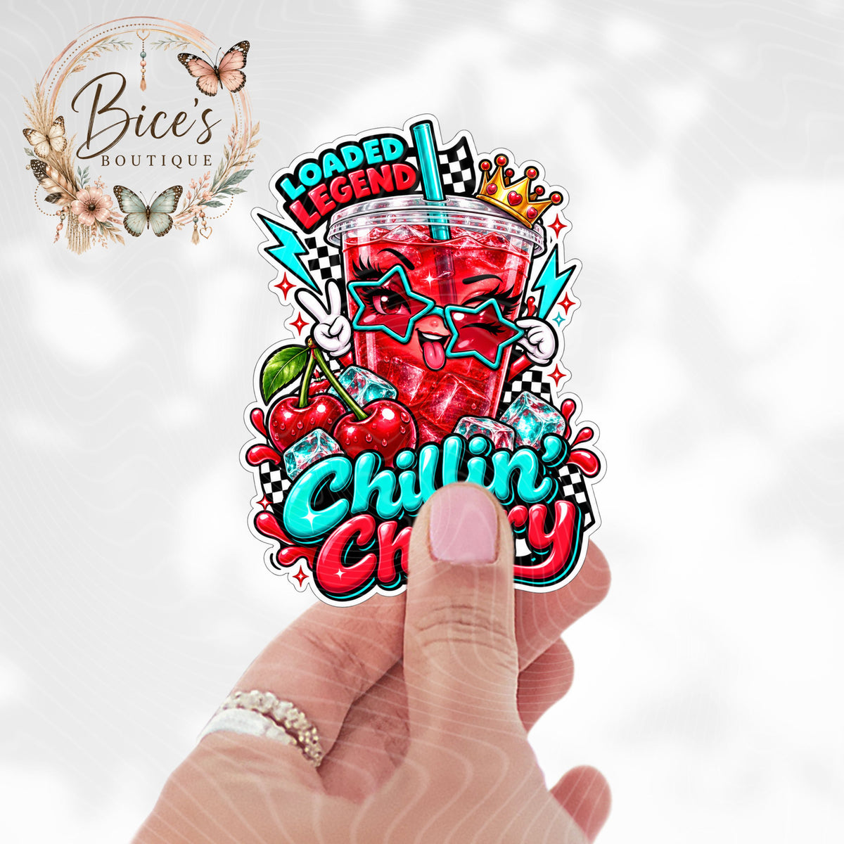 Chillin’ Cherry Loaded Tea UV DTF Decal
