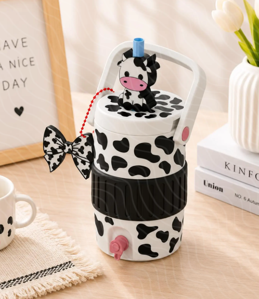 Cow Print 12 oz Can Cooler | Standard & Skinny Can Koozie | Cute Farmhouse Drink Sleeve | Cow Lover Gift