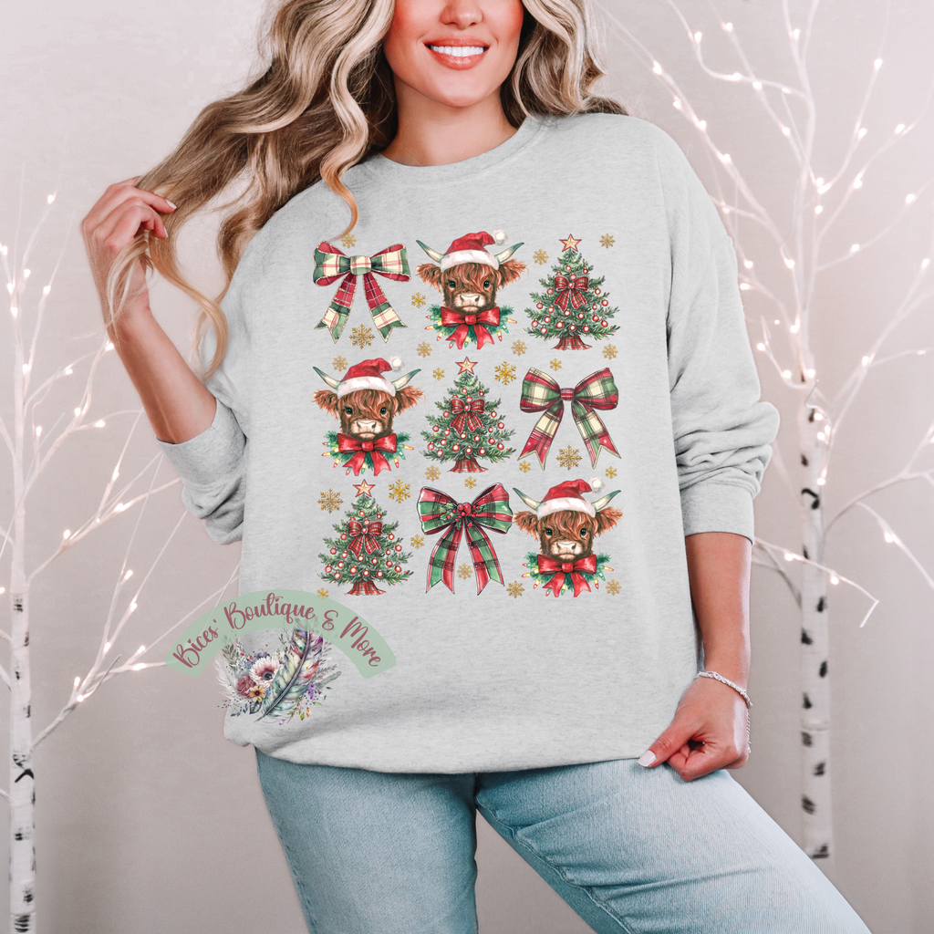 🎄 Highland Cow Christmas Crewneck 🐮✨