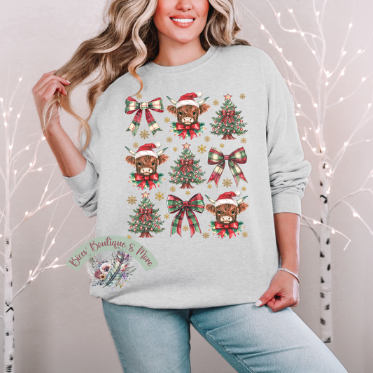 🎄 Highland Cow Christmas Crewneck 🐮✨