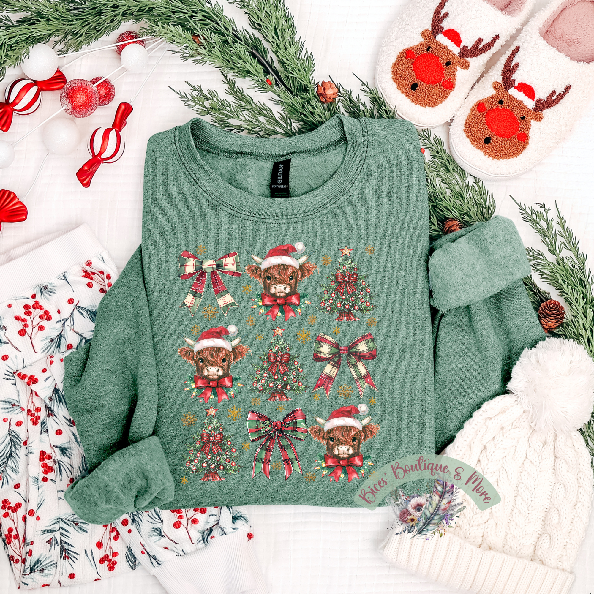 🎄 Highland Cow Christmas Crewneck 🐮✨