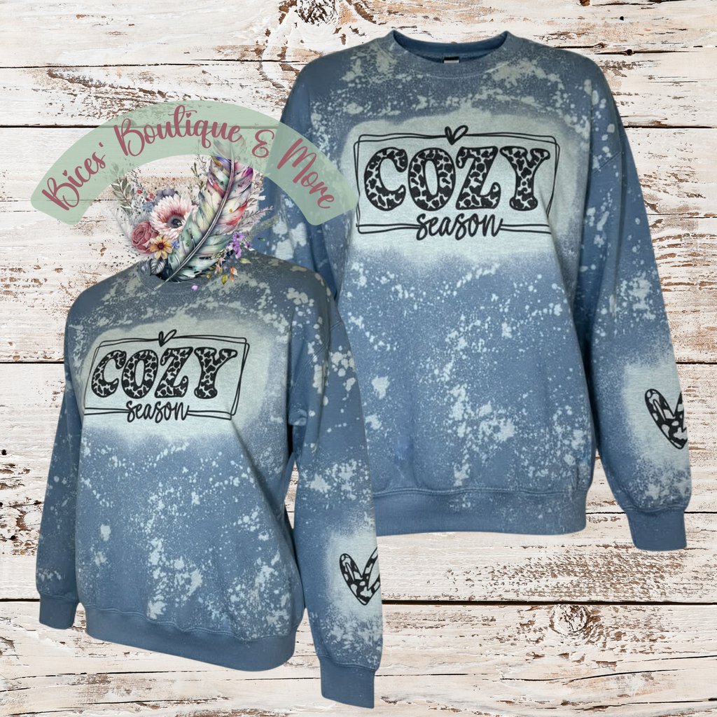 “Cozy Season Bleached Sweatshirt – Comfy Fall & Winter Pullover”