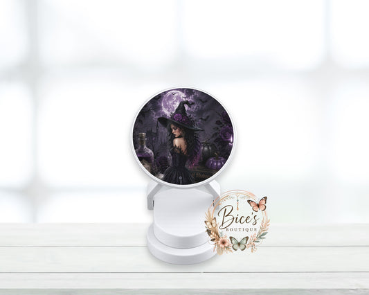 Dark Witch Phone Grip – Purple Gothic Halloween Design