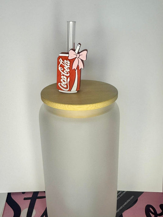 Retro Soda Can Bow Straw Topper – Cute Girly Tumbler Accessory