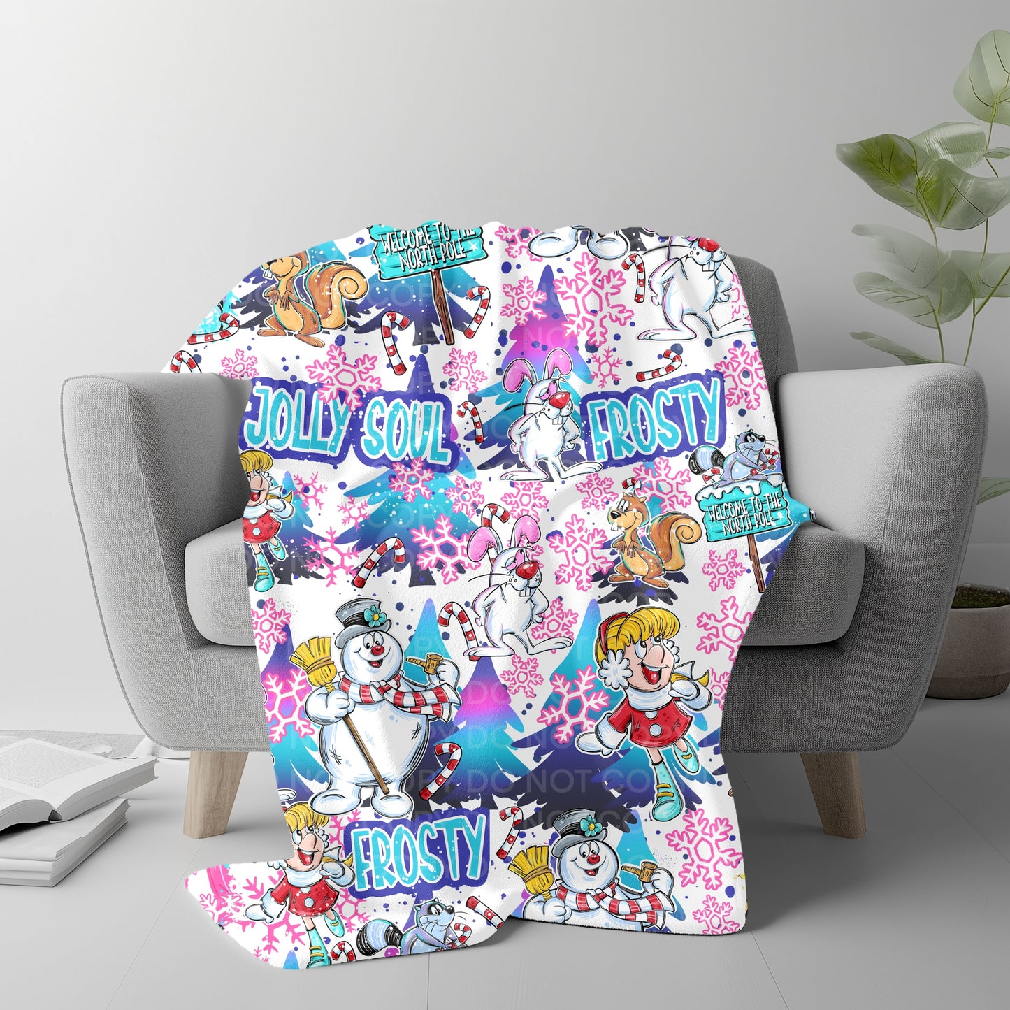 Festive Winter Friends Throw Blanket | Soft 40x50 Holiday Gift Blanket