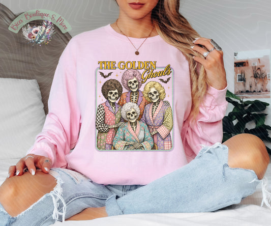 Golden Ghouls Retro Halloween Sweatshirt