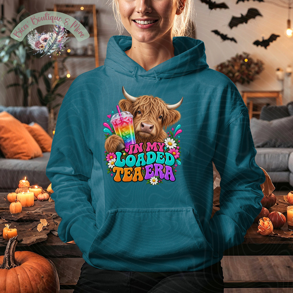 In My Loaded Tea Era Highland Cow Hoodie