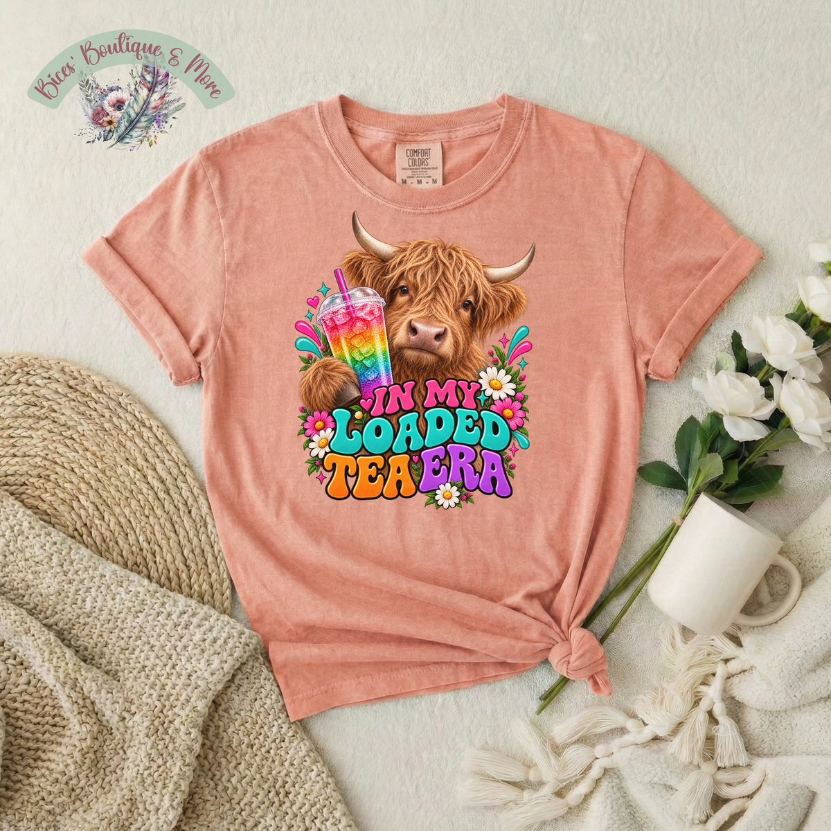In My Loaded Tea Era Highland Cow T-Shirt