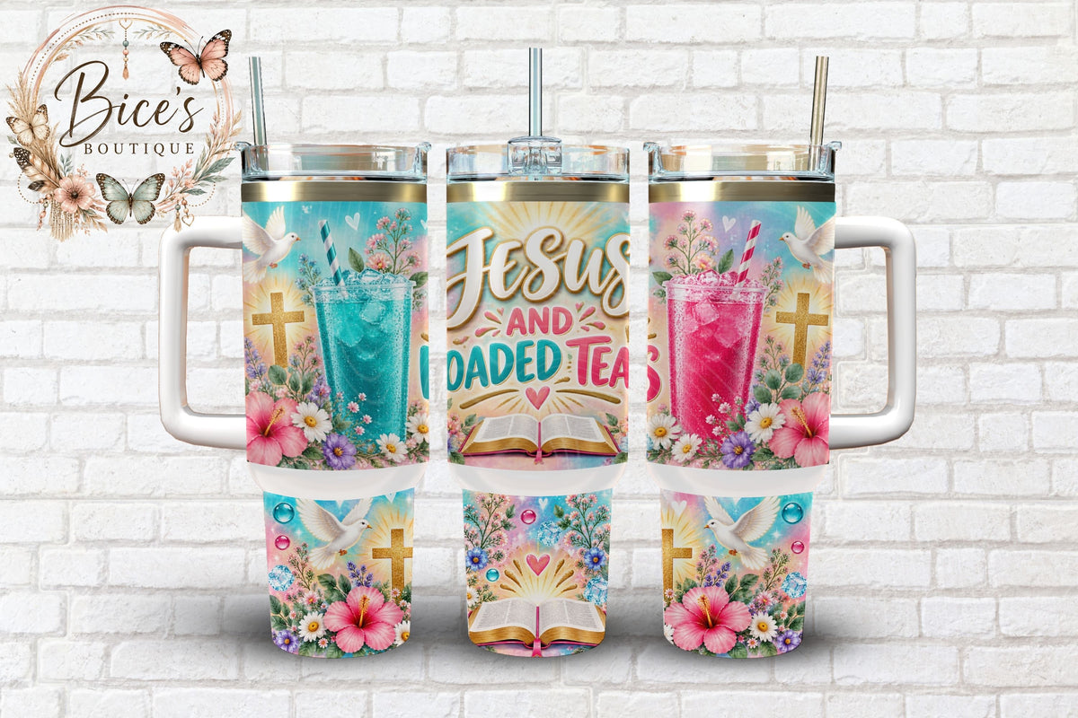 Jesus & Loaded Tea 40oz Faith-Inspired Tumbler