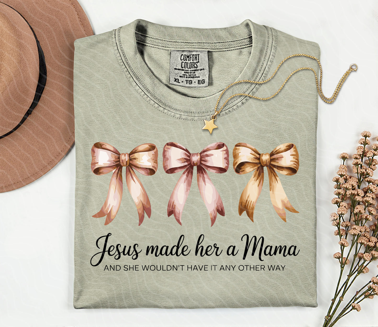 Jesus Made Her a Mama Graphic Tee – Christian Shirt