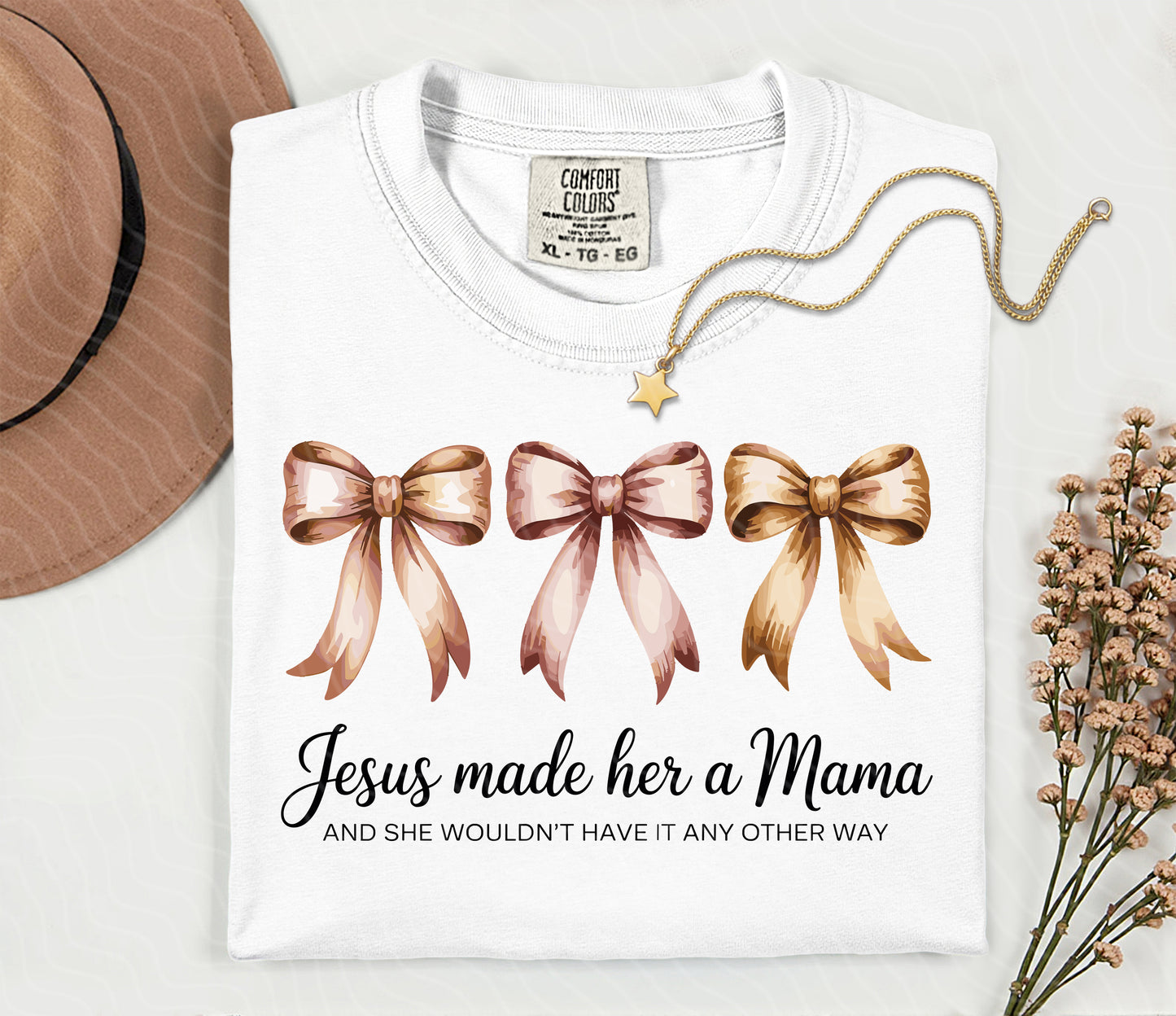 Jesus Made Her a Mama Graphic Tee – Christian Shirt