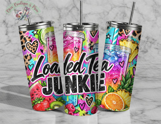 Loaded Tea Junkie Colorful 20oz Tumbler