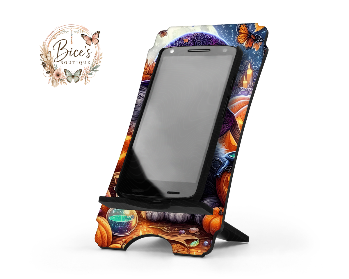 Witchy Kitty Phone Stand – Cute Halloween Cat Design