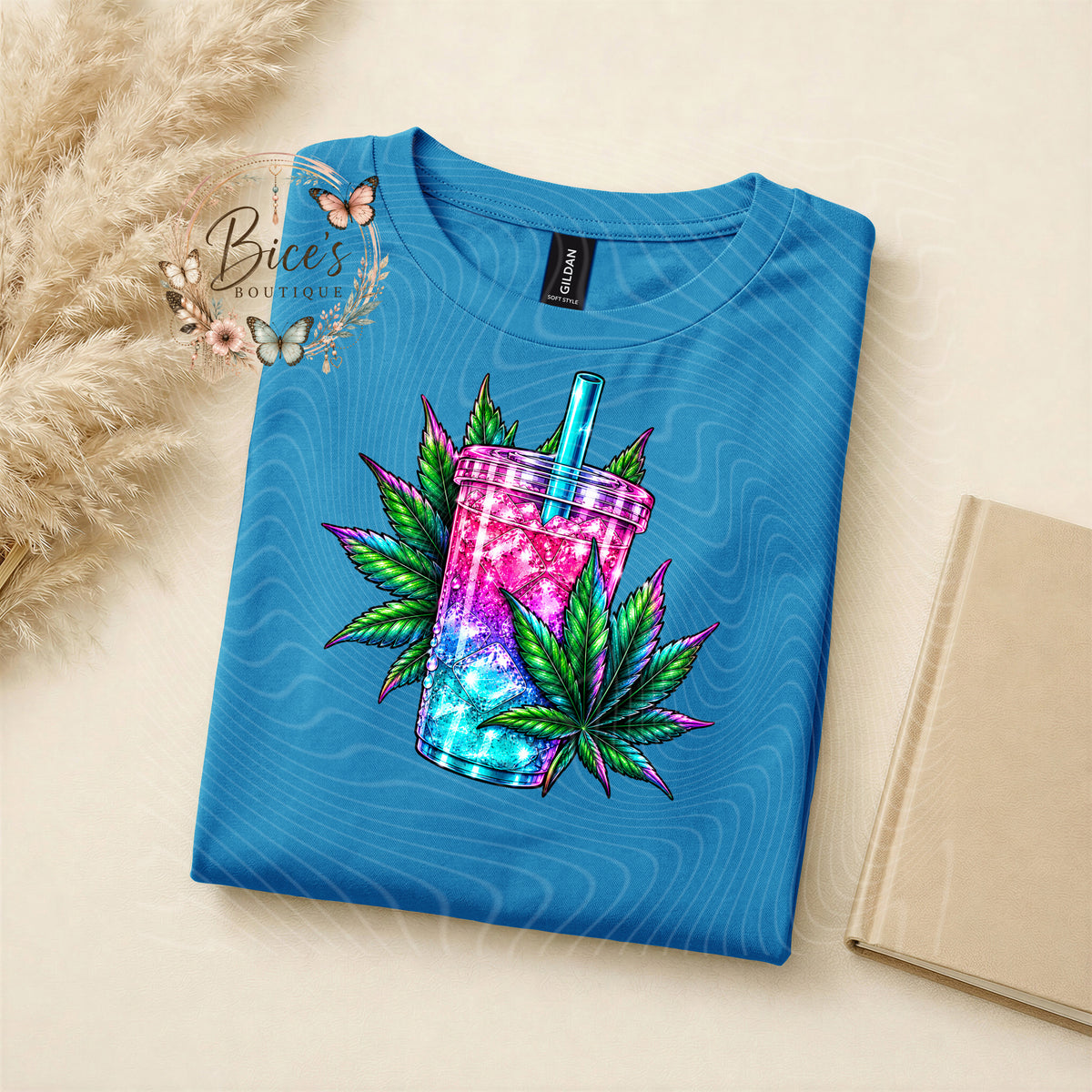Loaded Tea & Cannabis Leaf T-Shirt – Colorful 420 Graphic Tee