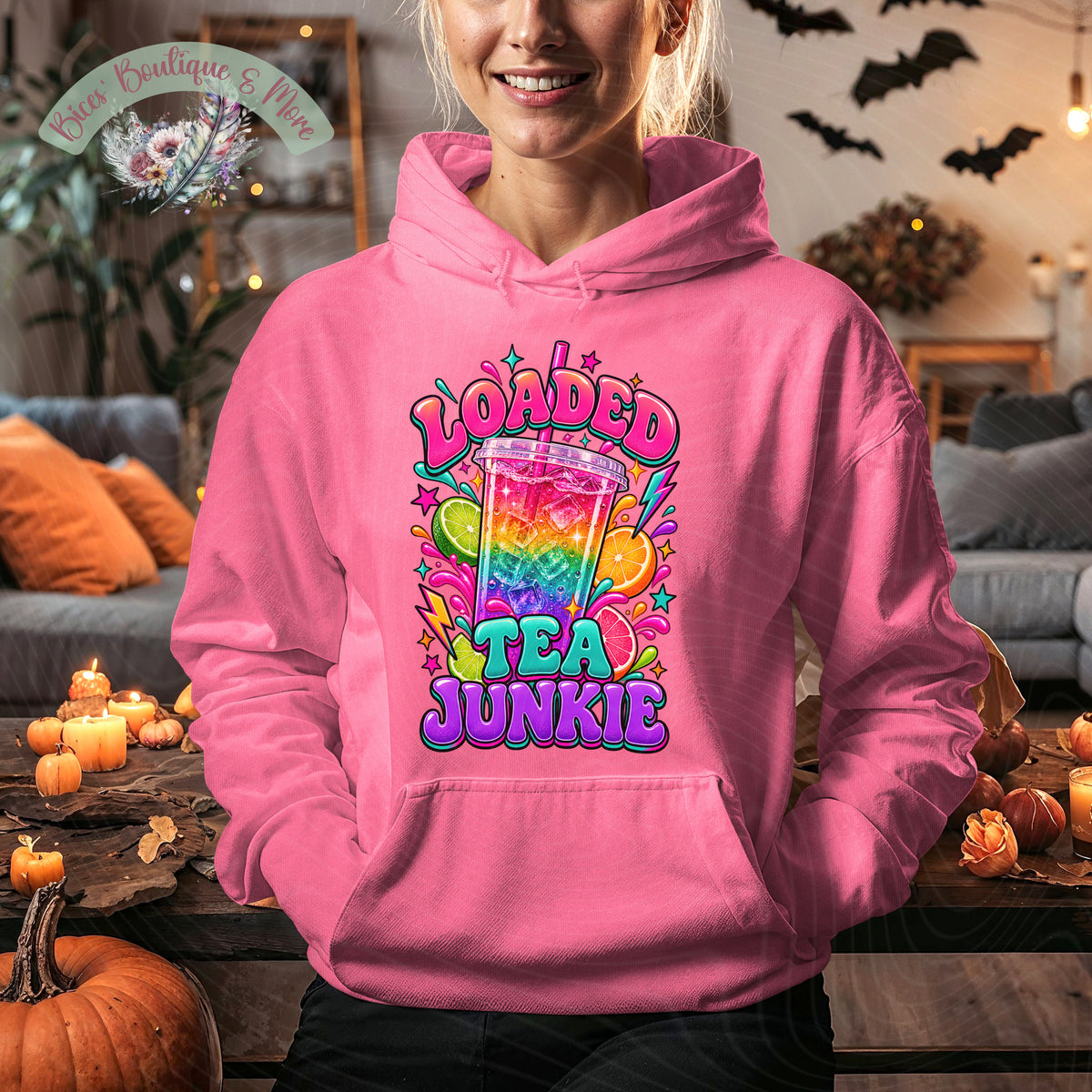 Loaded Tea Junkie Colorful Graphic Hoodie