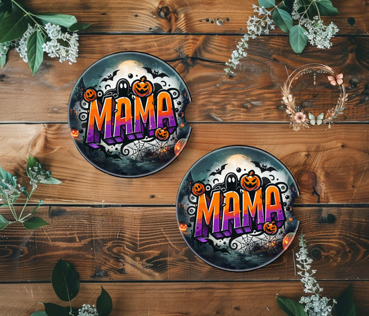 Halloween Mama Spooky Car Coaster Set
