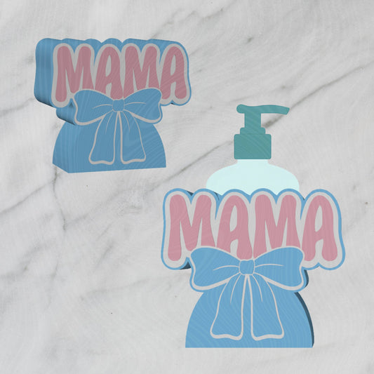 Mama Soap Holder | Pink & Blue Bow Bath & Body Works Soap Holder | Cute Bathroom Decor
