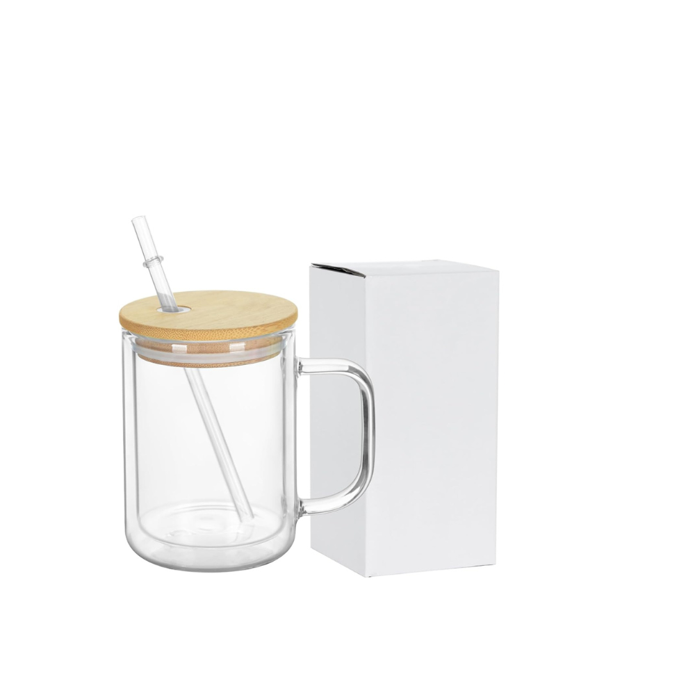 15oz Glass Mug Snow Globe Tumbler