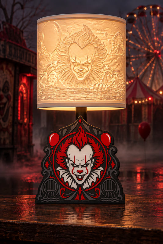 Sinister Carnival Clown LED Accent Lamp – Horror Décor