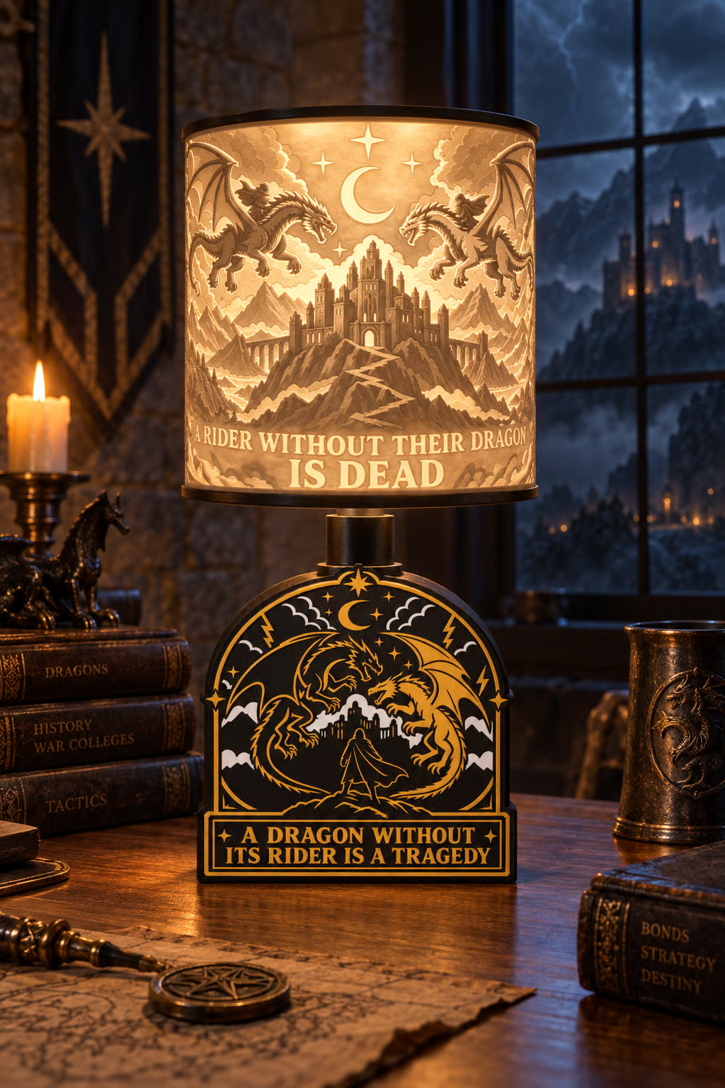 Dragon Rider Fantasy LED Accent Lamp