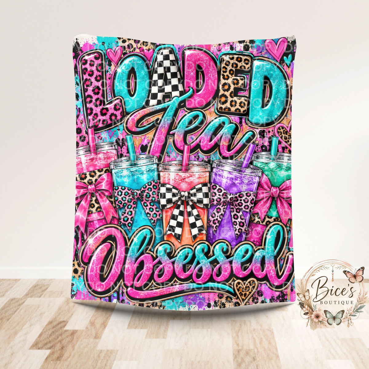 Loaded Tea Obsessed Colorful Throw Blanket