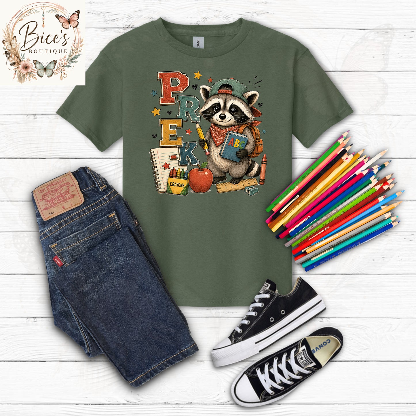 Grade Raccoon Back to School T-Shirt | Cute First Day of School Shirt | Multiple Grade Options