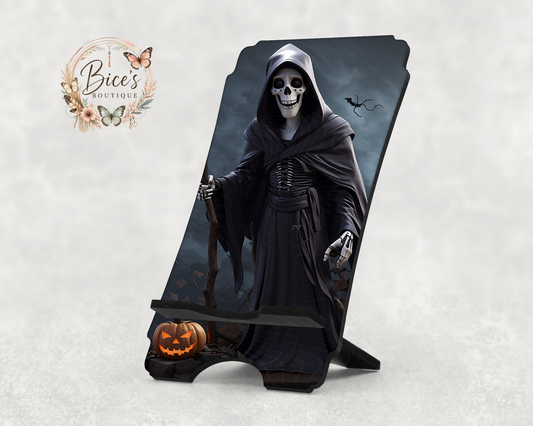 Grim Reaper Phone Stand – Spooky Halloween Design