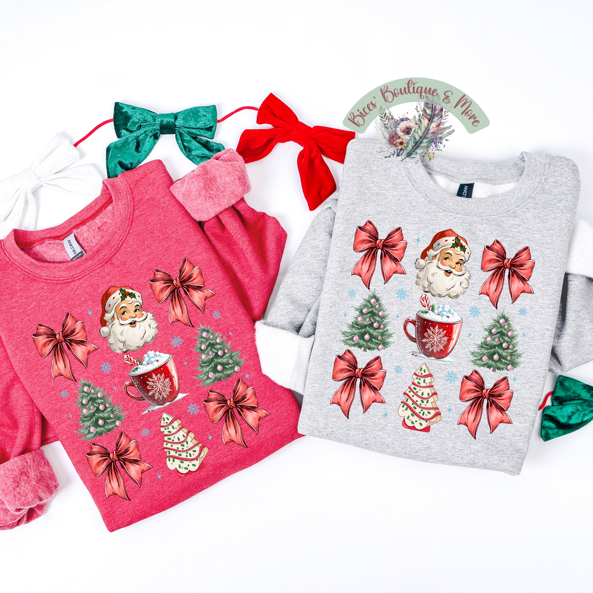 🎅 Vintage Santa & Holiday Cheer Crewneck 🎀✨