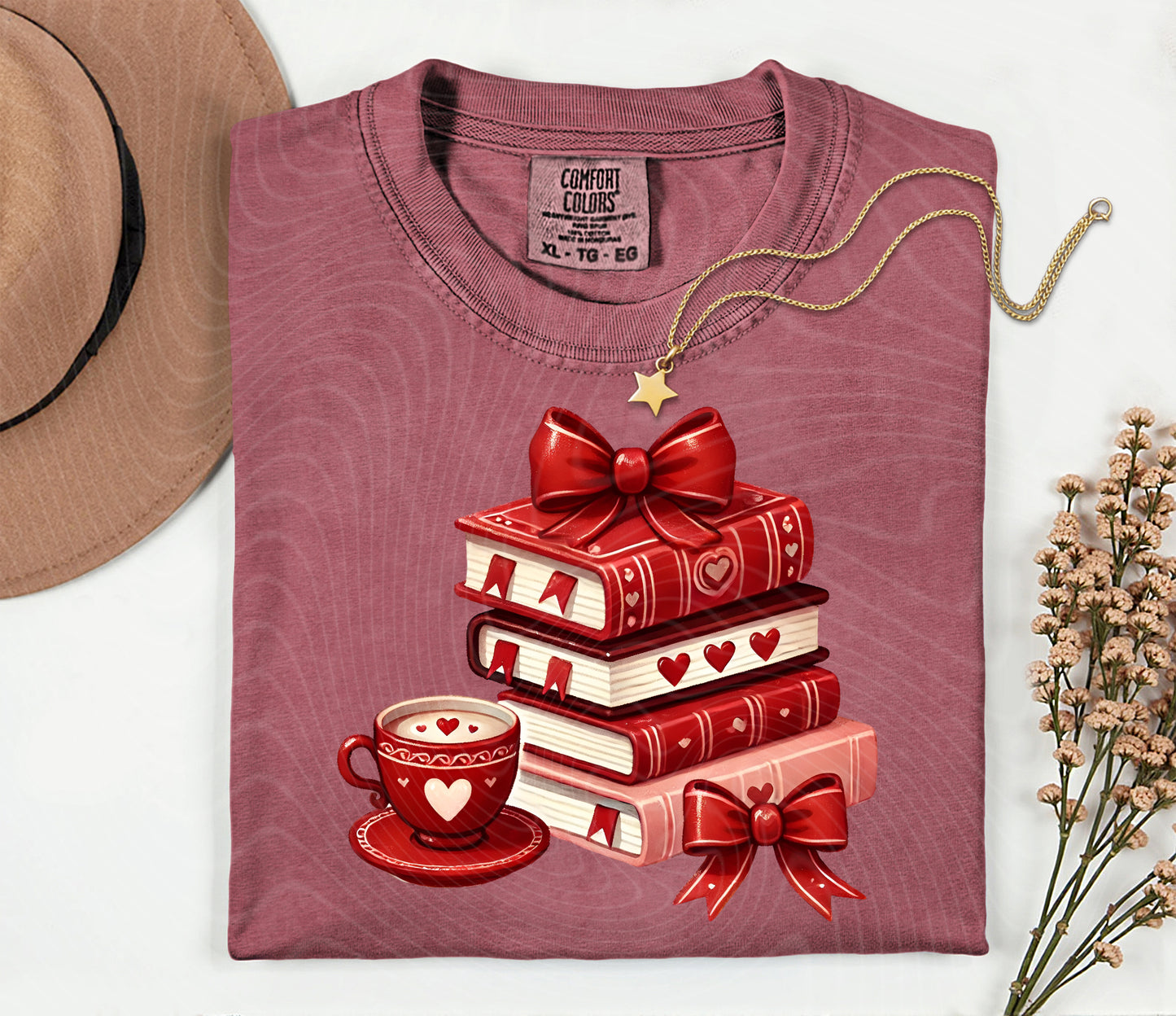 Cozy Books & Coffee Shirt – Valentine Book Lover Graphic Tee