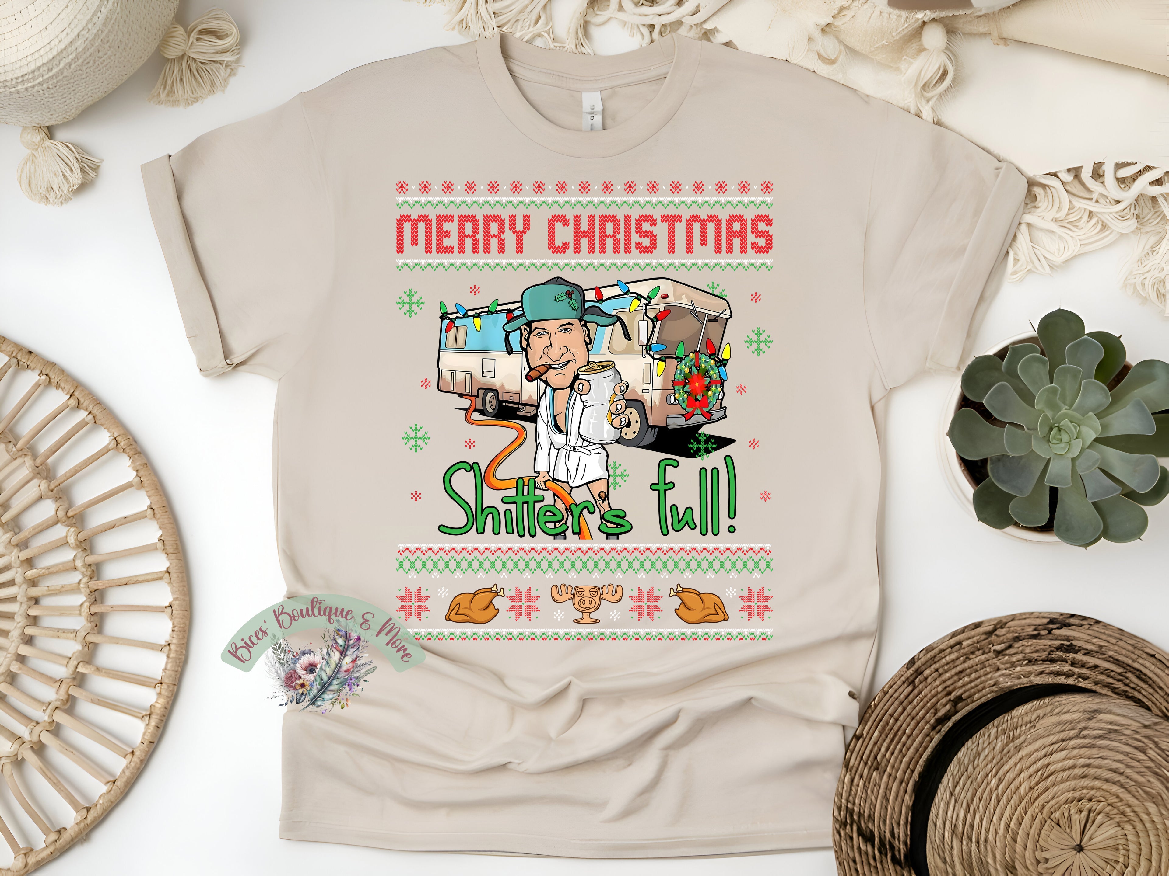 Funny Christmas Camper Tee | Merry Christmas Shitter’s Full Shirt | Holiday Humor T-Shirt