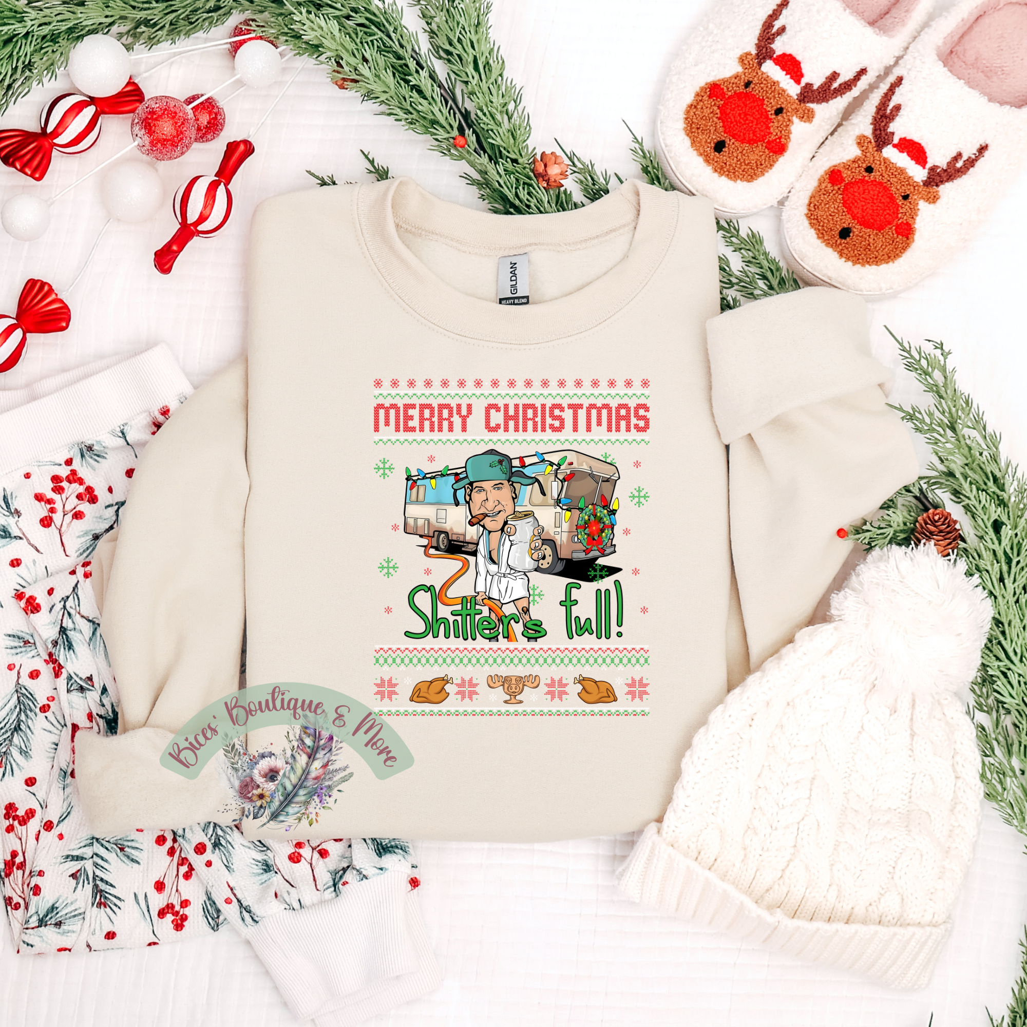 🎄 Merry Christmas “Shitter’s Full” Sweatshirt 💩✨