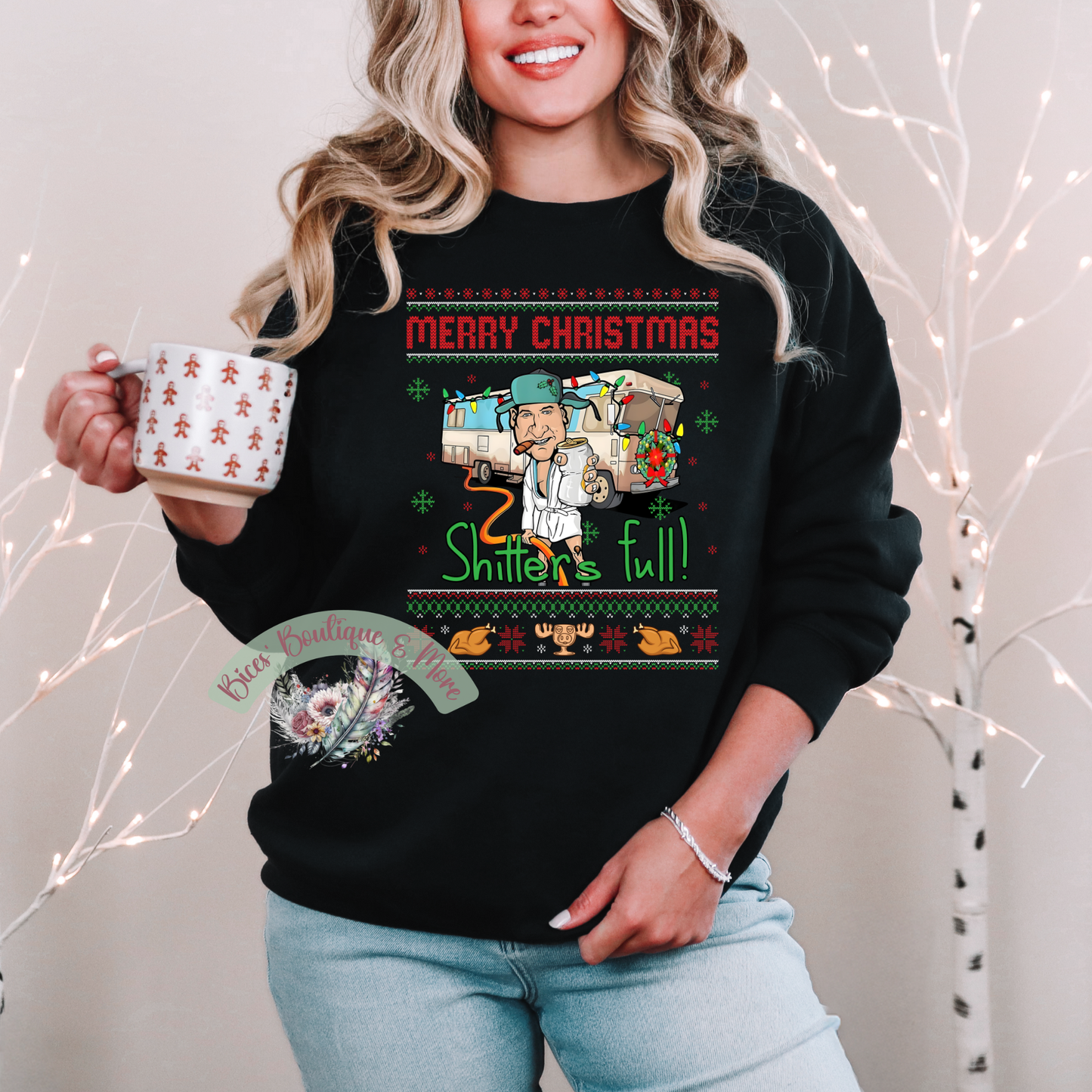 🎄 Merry Christmas “Shitter’s Full” Sweatshirt 💩✨